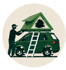 Icon Montage des Dachzelts aufs Auto – Abholen